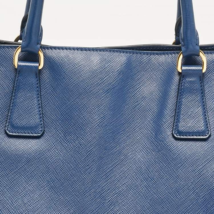 Pre Owned Prada Blue Saffiano Lux Leather Large Galleria Tote