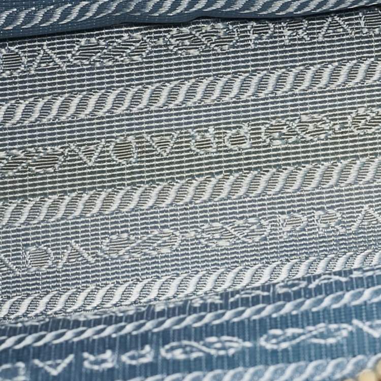 Pre Owned Prada Blue Saffiano Lux Leather Medium Promenade Bag