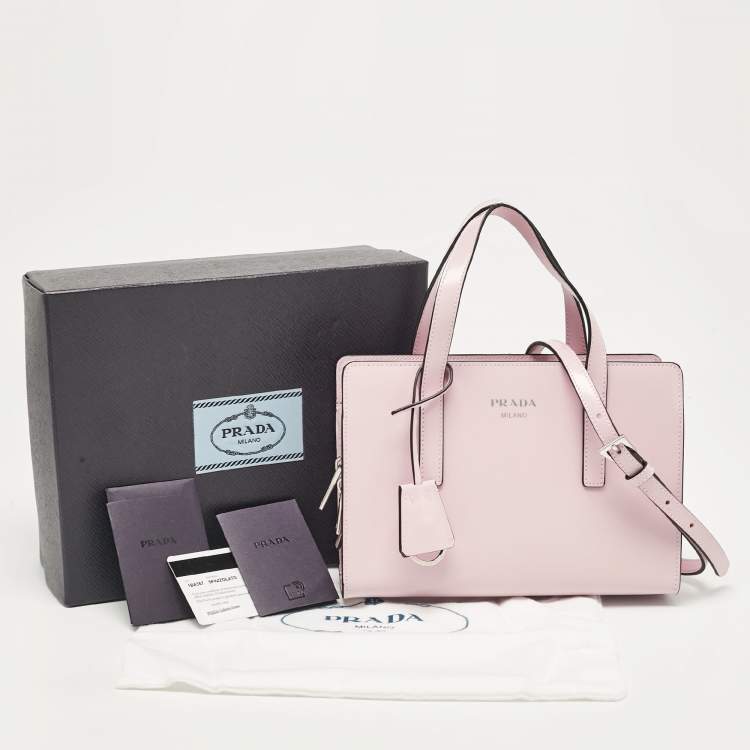 Pre Owned Prada Pink Brushed Leather Re-edition 1995 Tote