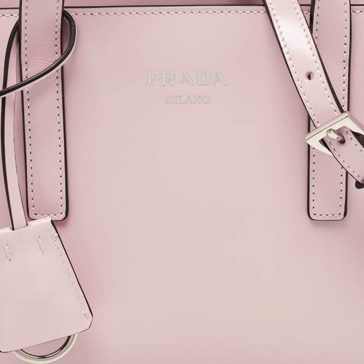 Pre Owned Prada Pink Brushed Leather Re-edition 1995 Tote