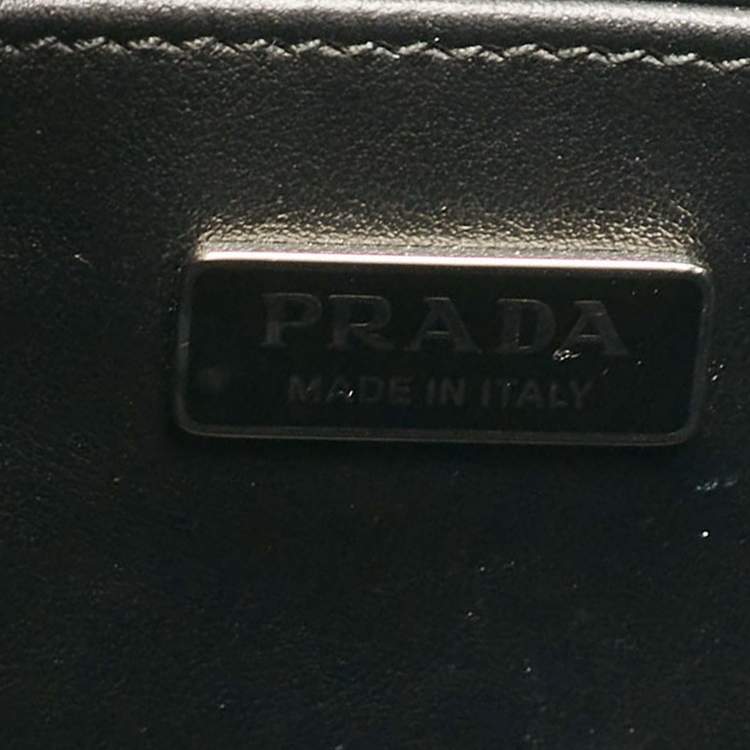 Pre Owned Prada Black Glossy Leather Cleo Hobo