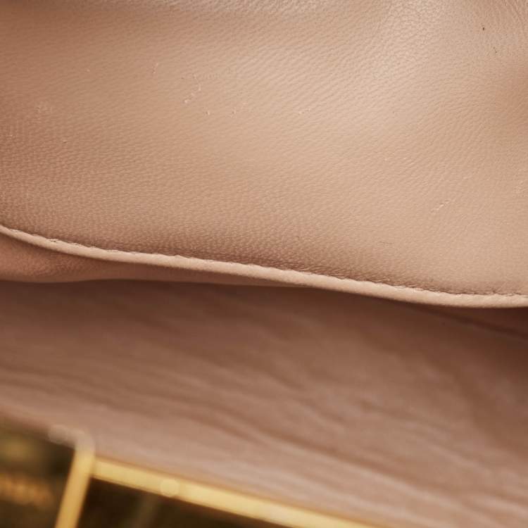 Pre Owned Prada Black Patent Leather Pyramid Frame Top Handle Bag