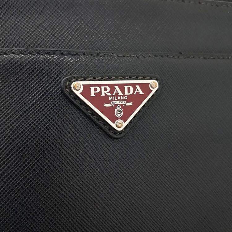 Pre Owned Prada Saffiano Treble Clutch