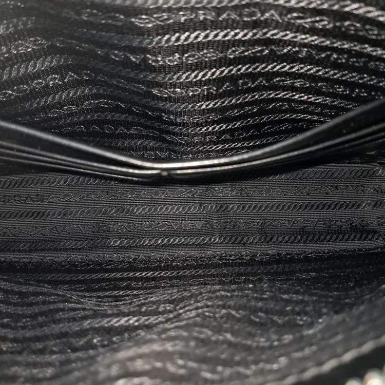 Pre Owned Prada Saffiano Treble Clutch