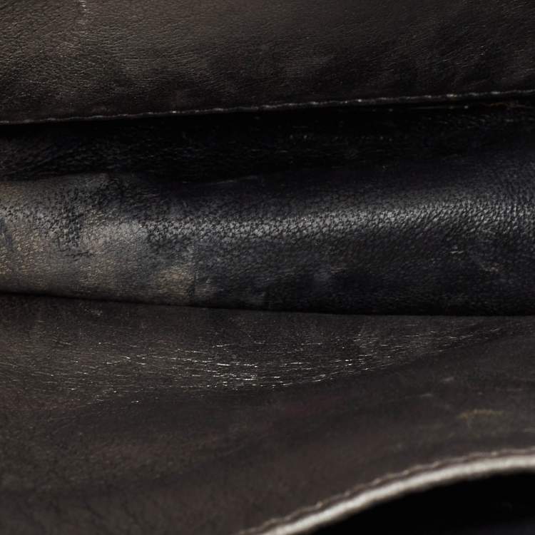 Pre Owned Prada Silver Leather Cahier Chain Bag