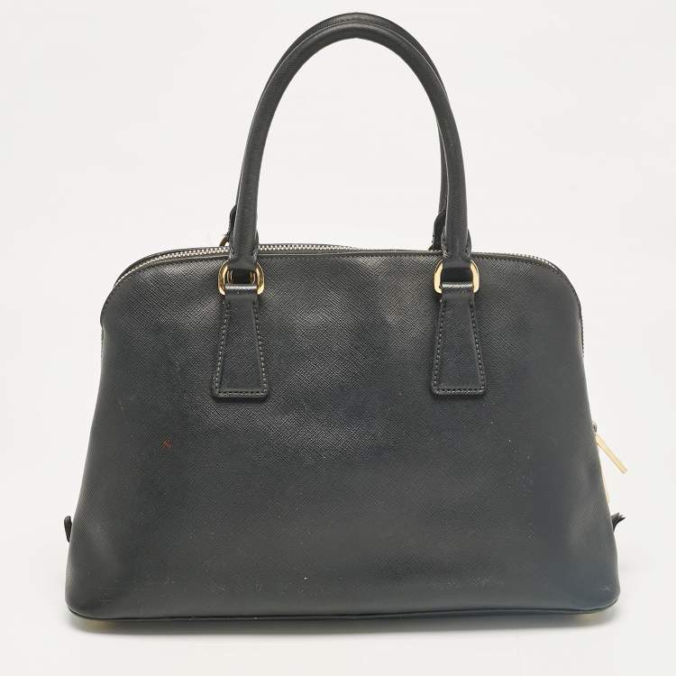 Pre Owned Prada Black Saffiano Leather Medium Promenade Bag