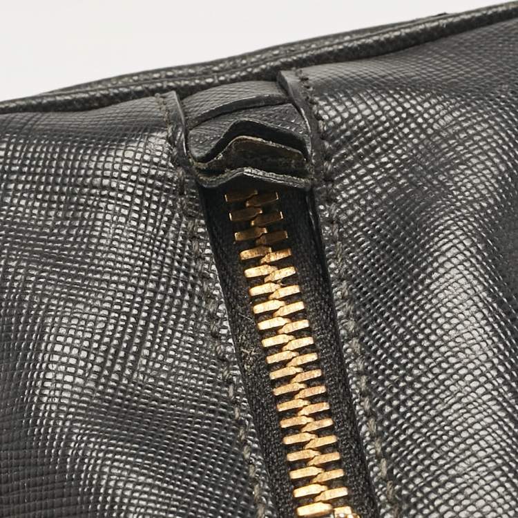 Pre Owned Prada Black Saffiano Leather Medium Promenade Bag