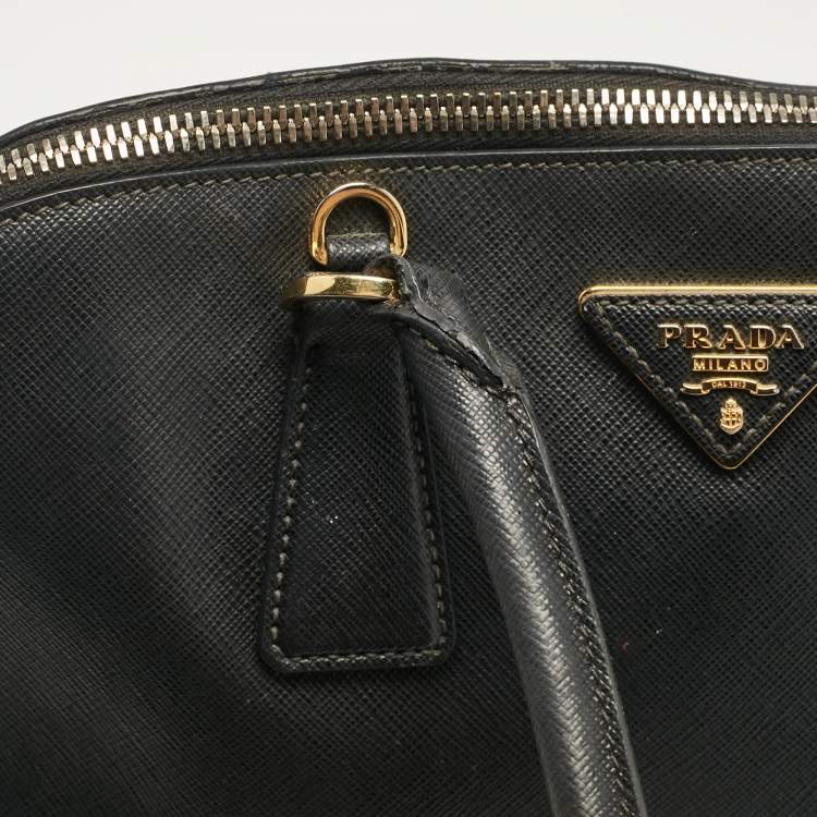 Pre Owned Prada Black Saffiano Leather Medium Promenade Bag