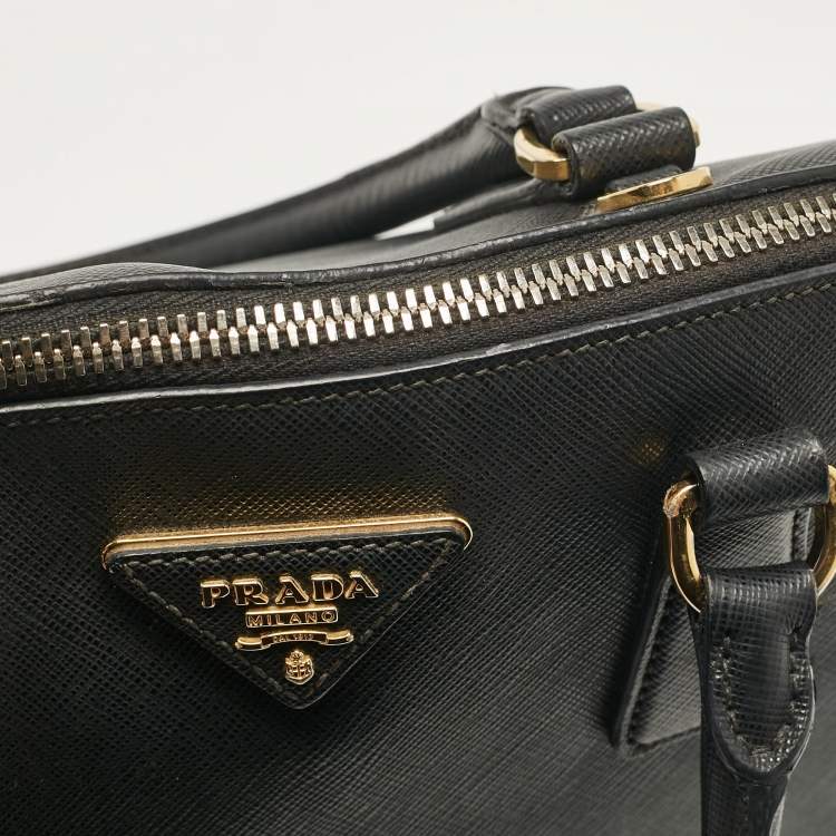 Pre Owned Prada Black Saffiano Leather Medium Promenade Bag