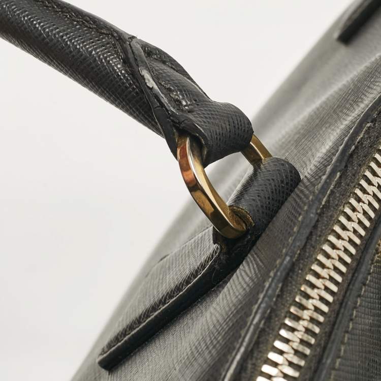 Pre Owned Prada Black Saffiano Leather Medium Promenade Bag