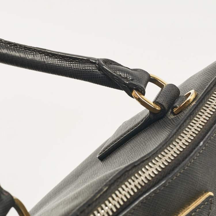 Pre Owned Prada Black Saffiano Leather Medium Promenade Bag