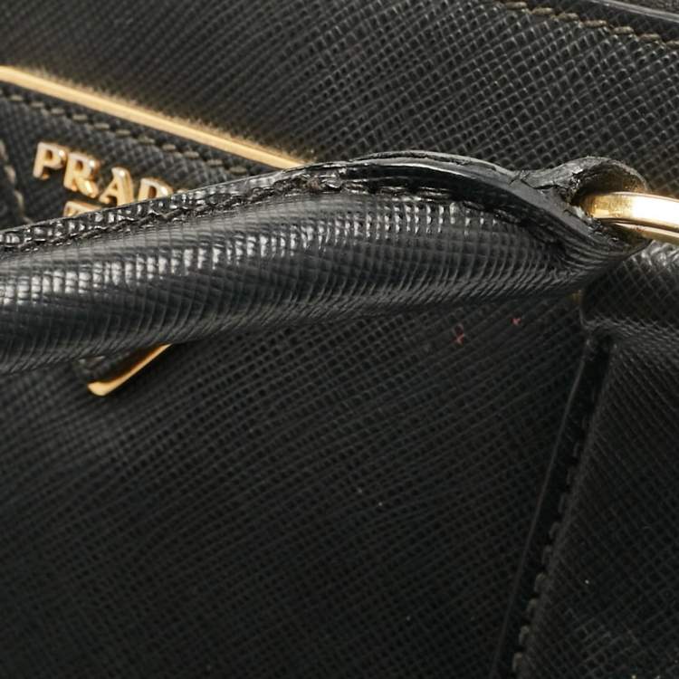 Pre Owned Prada Black Saffiano Leather Medium Promenade Bag