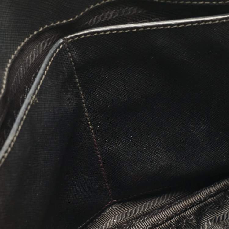 Pre Owned Prada Black Saffiano Leather Medium Promenade Bag