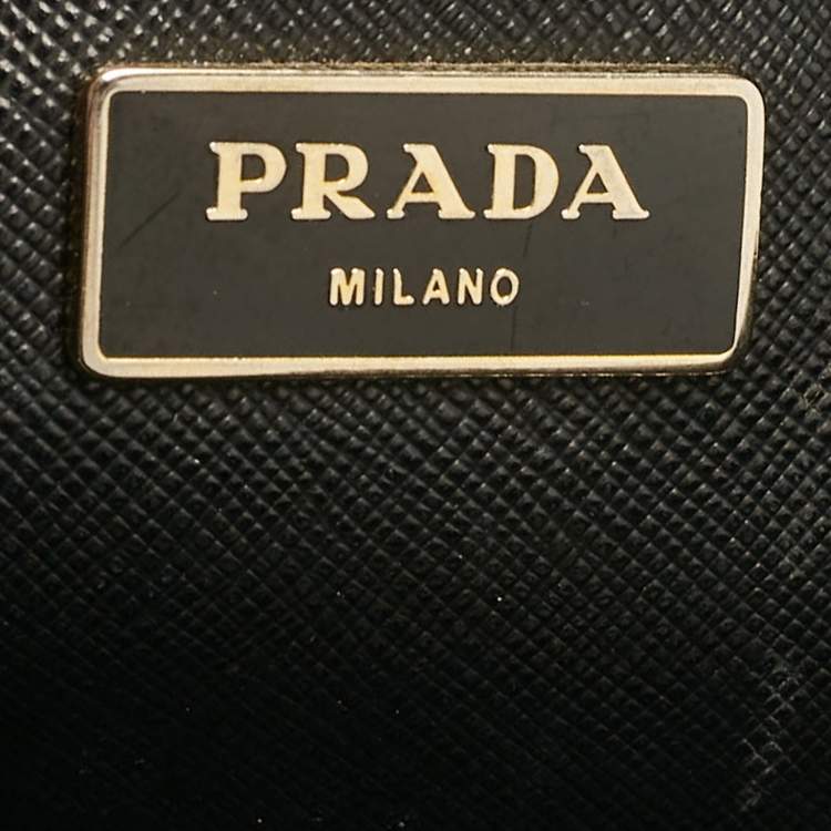 Pre Owned Prada Black Saffiano Leather Medium Promenade Bag