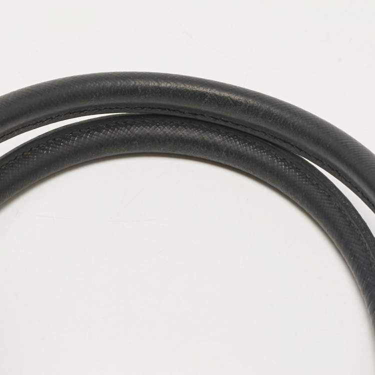 Pre Owned Prada Black Saffiano Leather Medium Promenade Bag