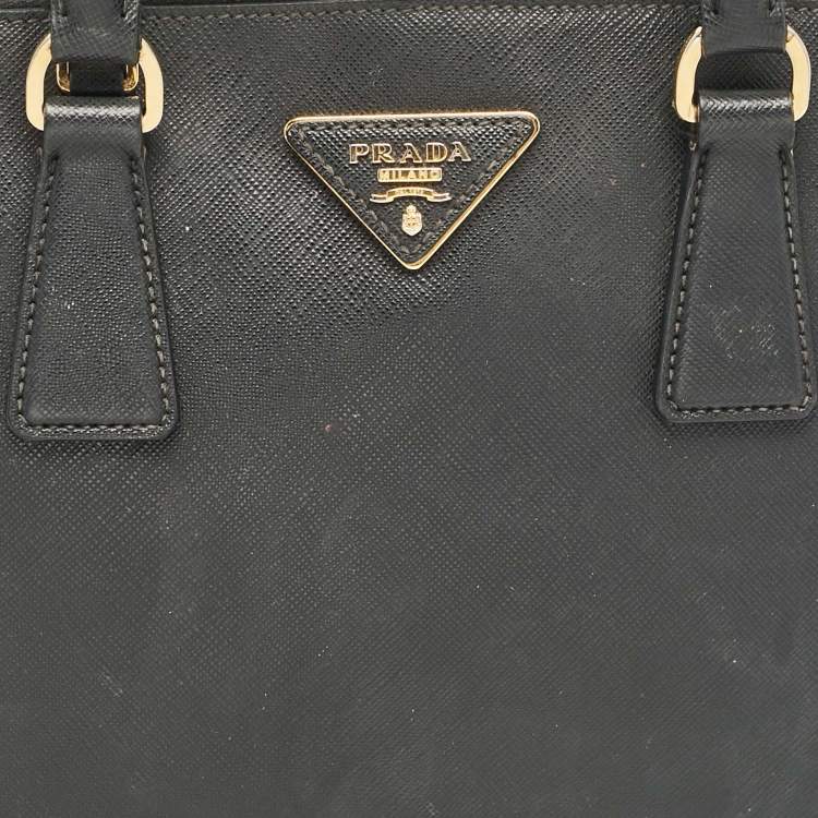Pre Owned Prada Black Saffiano Leather Medium Promenade Bag
