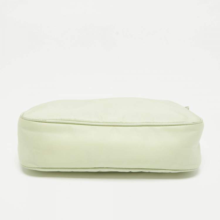 Pre Owned Prada Light Green Leather and Nylon Re-Edition 2005 Bag