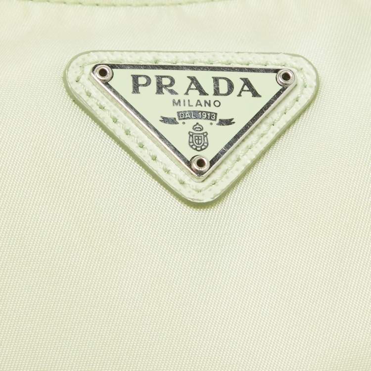 Pre Owned Prada Light Green Leather and Nylon Re-Edition 2005 Bag