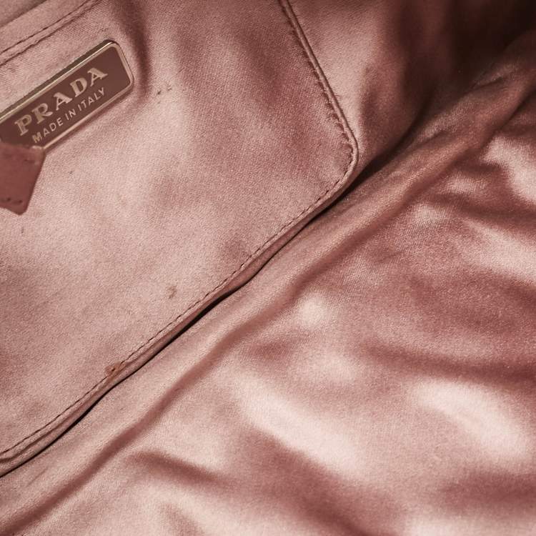 Pre Owned Prada Purple Mirtillo Pleated Leather Clutch