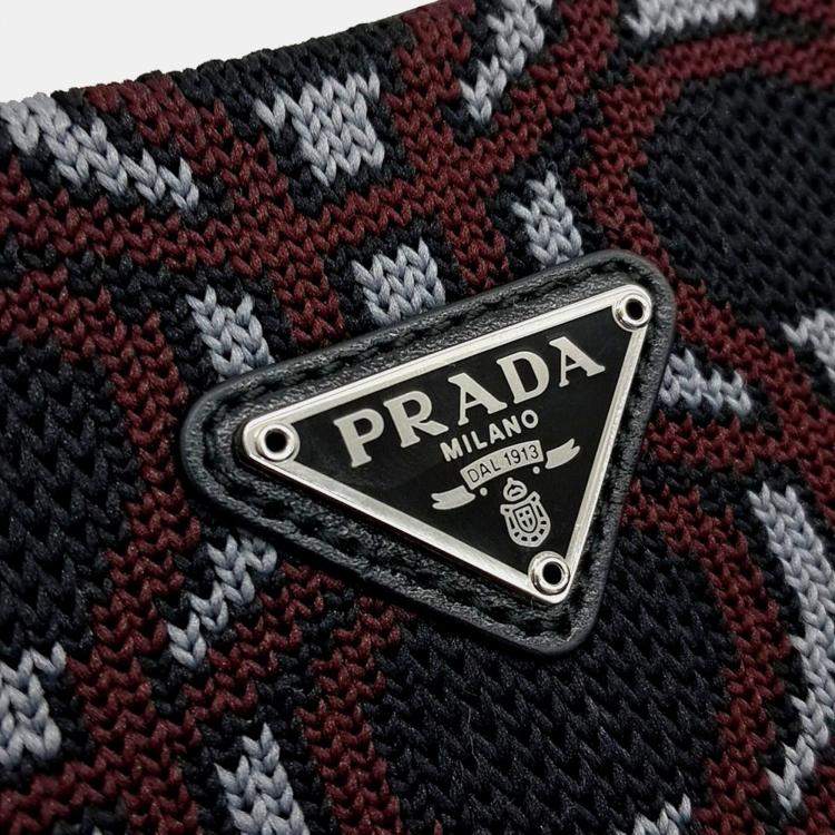 Pre Owned Prada Jacquard Hobo Bag