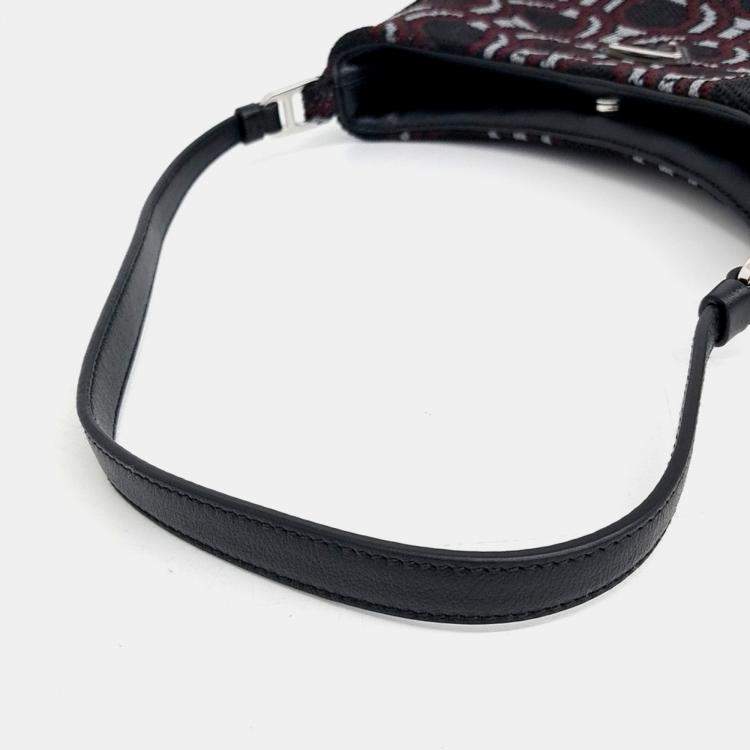 Pre Owned Prada Jacquard Hobo Bag