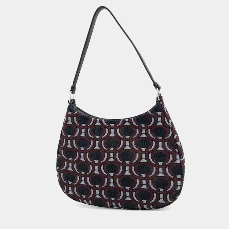 Pre Owned Prada Jacquard Hobo Bag