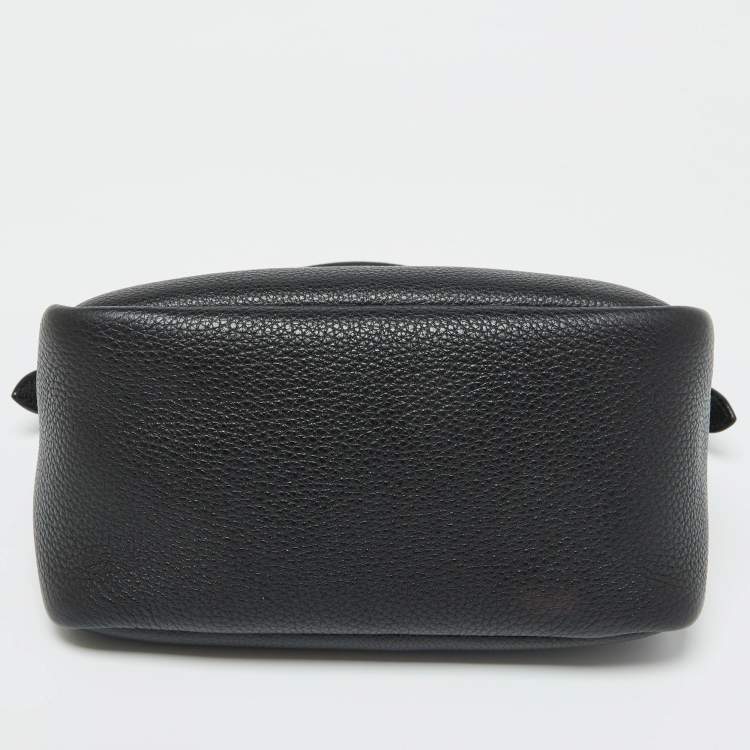 Pre Owned Prada Black Vitello Leather Daino Top Zip Satchel