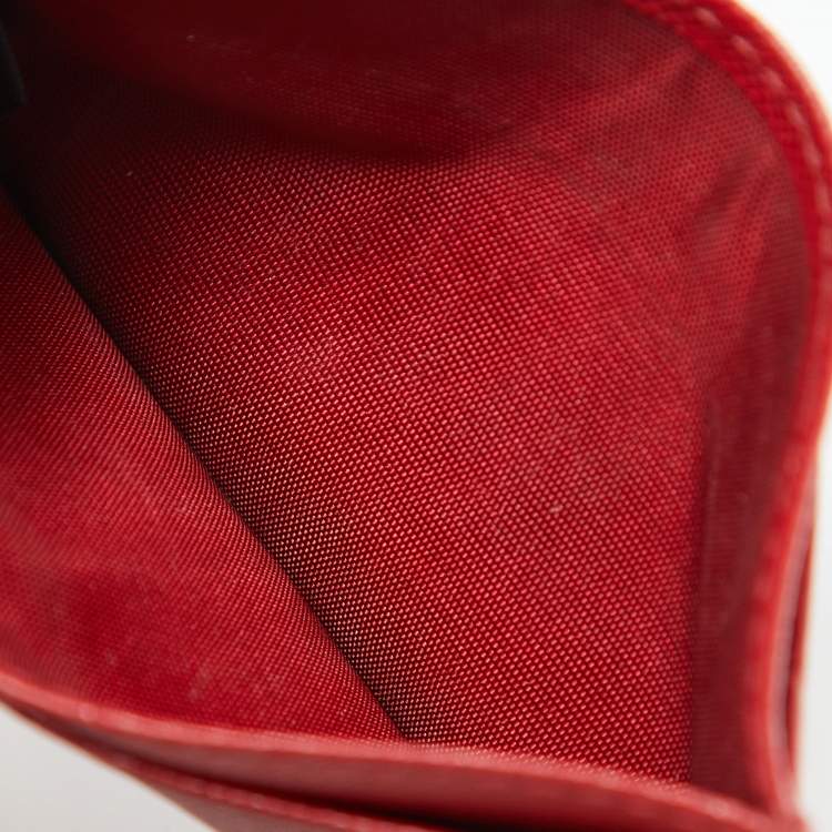Pre Owned Prada Red Saffiano Leather Card Holder