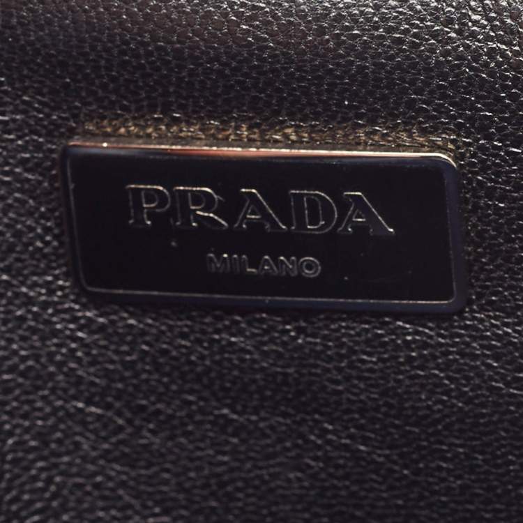 Pre Owned Prada Blue Saffiano Lux Leather Sound Clutch