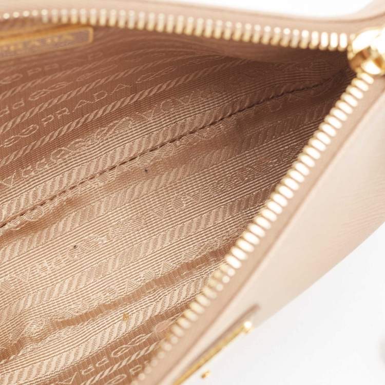 Pre Owned Prada Beige Saffiano Lux Leather Re-Edition 2000 Bag