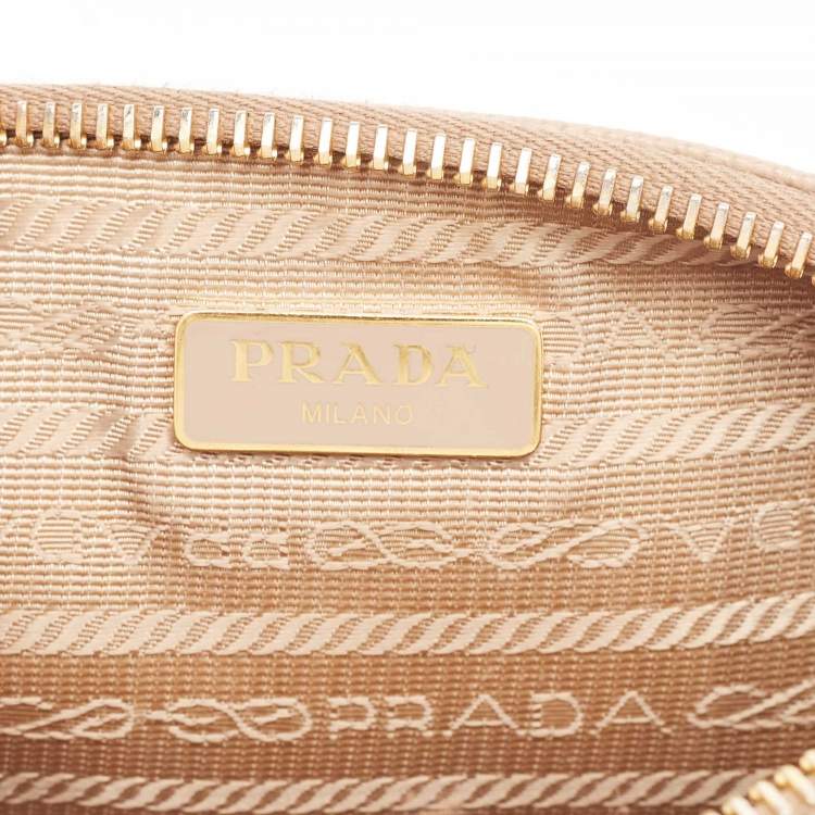 Pre Owned Prada Beige Saffiano Lux Leather Re-Edition 2000 Bag