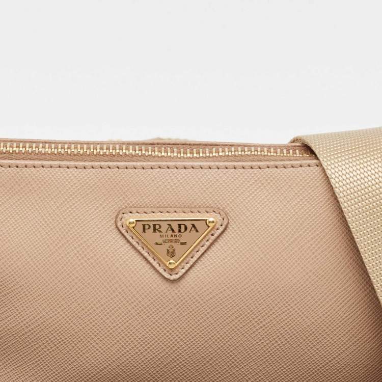 Pre Owned Prada Beige Saffiano Lux Leather Re-Edition 2000 Bag