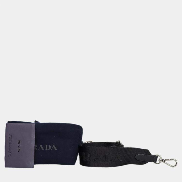 Pre Owned Prada Black Nylon Triangle Padded Shoulder Bag 