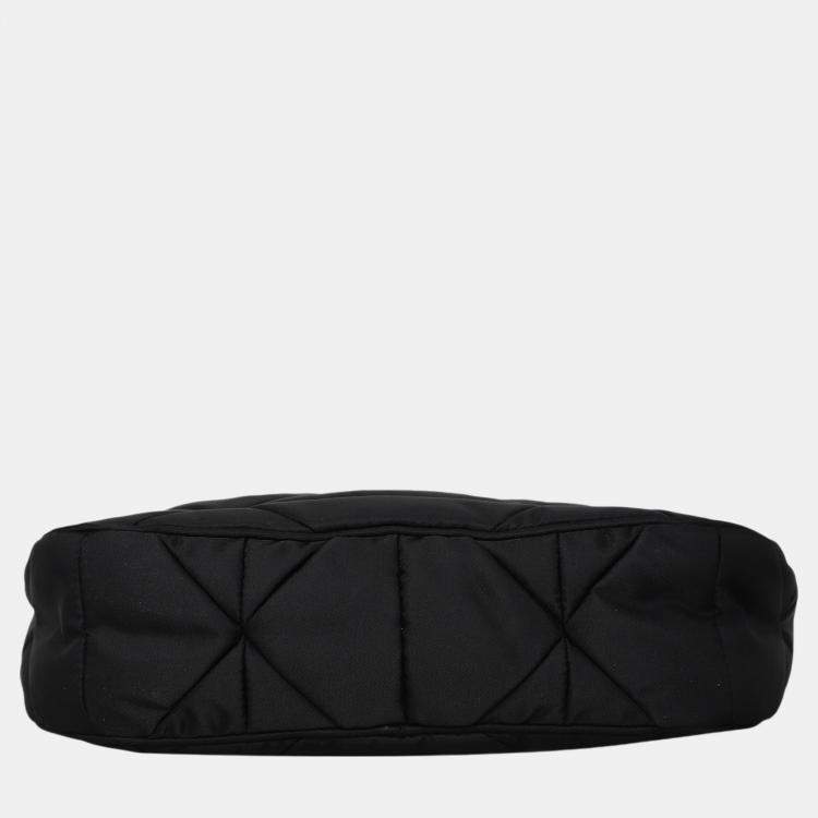 Pre Owned Prada Black Nylon Triangle Padded Shoulder Bag 
