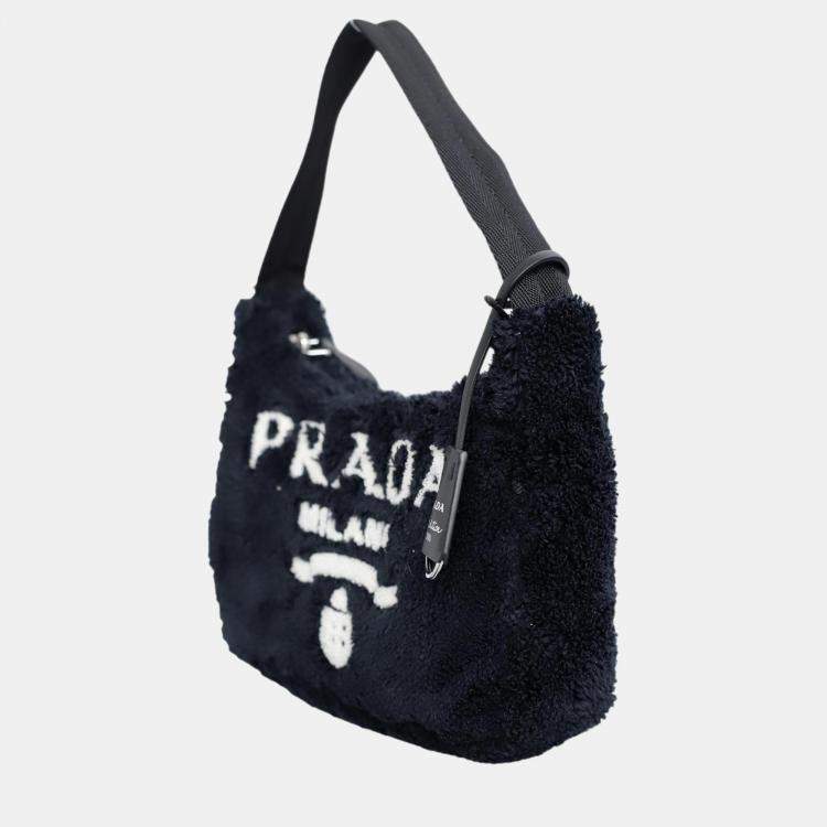 Pre Owned Prada Black Fabric Re- Edition 2000 Terry Bag 