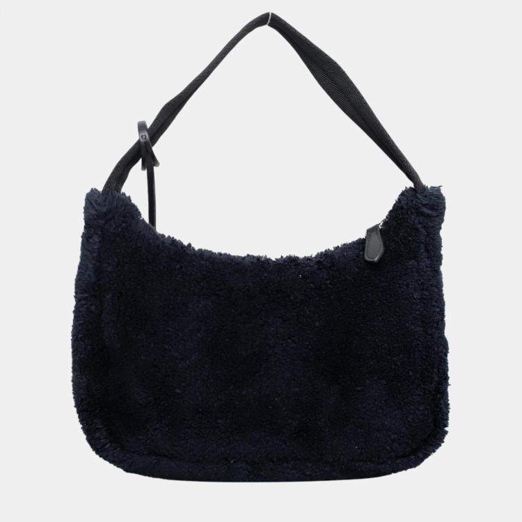 Pre Owned Prada Black Fabric Re- Edition 2000 Terry Bag 