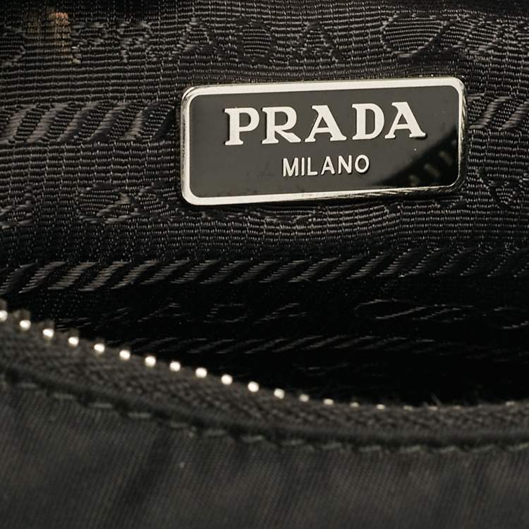 Pre Owned Prada Black Nylon and Saffiano Leather Re-Edition 2005 Shoulder Bag