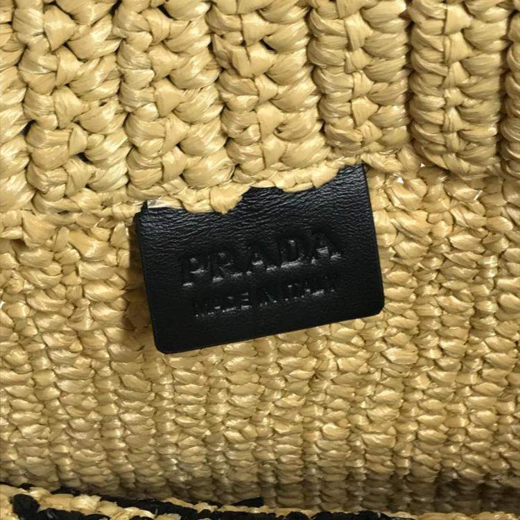 Pre Owned Prada Straw Bag natural Beige Tote Bag