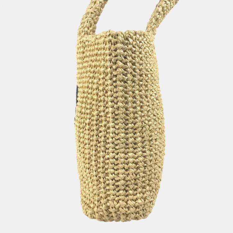 Pre Owned Prada Straw Bag natural Beige Tote Bag