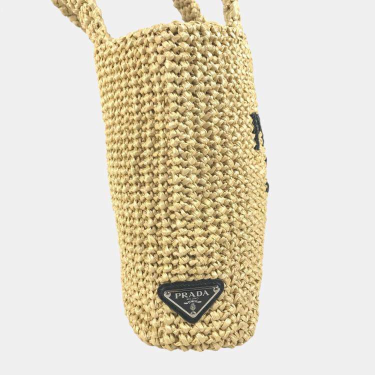 Pre Owned Prada Straw Bag natural Beige Tote Bag