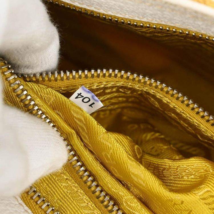 Pre Owned Prada Yellow Canvas Shoulder Bag