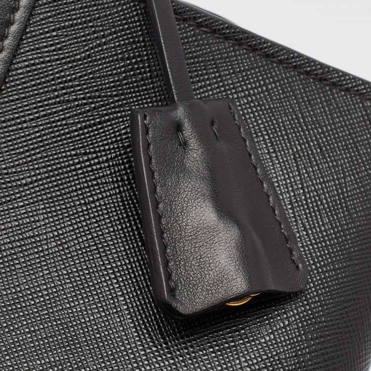 Pre Owned Prada Black City Calf and Saffiano Leather Esplanade Crossbody Bag