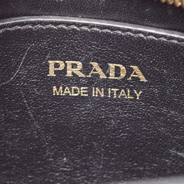 Pre Owned Prada Black City Calf and Saffiano Leather Esplanade Crossbody Bag