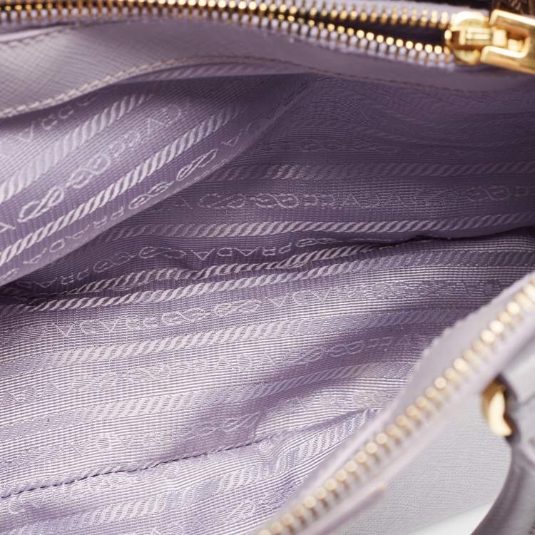 Pre Owned Prada Lilac Saffiano Lux Leather Medium Promenade Satchel