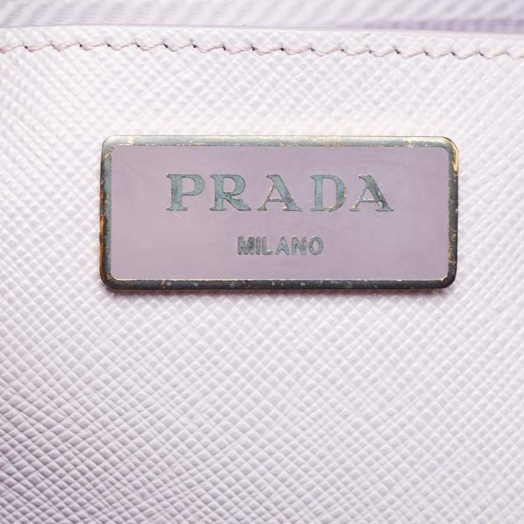Pre Owned Prada Lilac Saffiano Lux Leather Medium Promenade Satchel