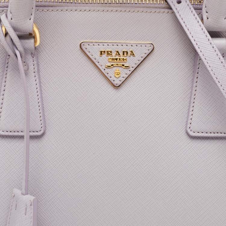 Pre Owned Prada Lilac Saffiano Lux Leather Medium Promenade Satchel