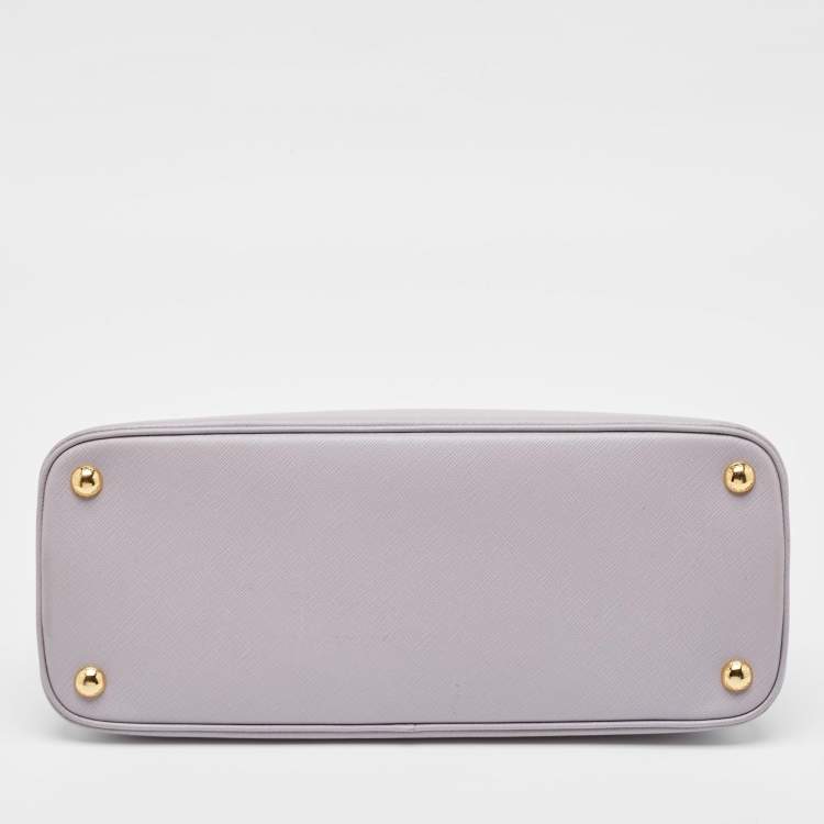 Pre Owned Prada Lilac Saffiano Lux Leather Medium Promenade Satchel