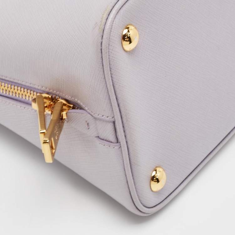 Pre Owned Prada Lilac Saffiano Lux Leather Medium Promenade Satchel