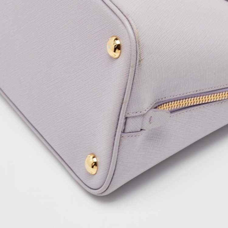 Pre Owned Prada Lilac Saffiano Lux Leather Medium Promenade Satchel