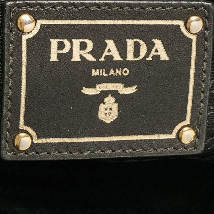 Pre Owned Prada Black Nylon Pleated Hobo